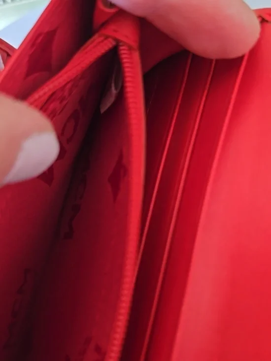 MCM Red Leather Trifold Wallet w/ Gold Studs & Charms | Authentic | EUC - Picture 15 of 15